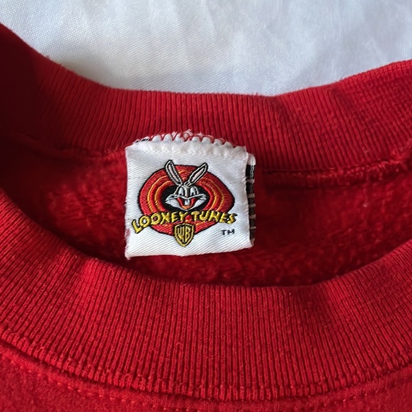 Vintage Looney Tunes Tweety Bird Christmas Holiday Oversized Crewneck - Picture 6 of 10